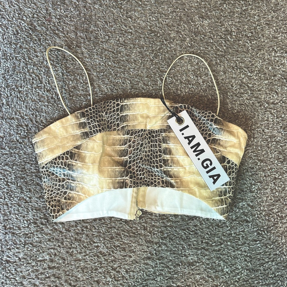I.AM.GIA Snake Skin Crop Top new with tags